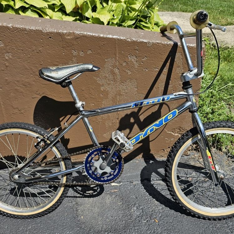 Cadre BMX Vintage Dyno VFR - Années 1990 - Bleu Chromoly 20 Pouces - Old School - Pour Pièces Ou Restauration - Occasion