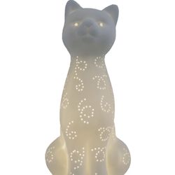 Ceramic White Cat Lamp