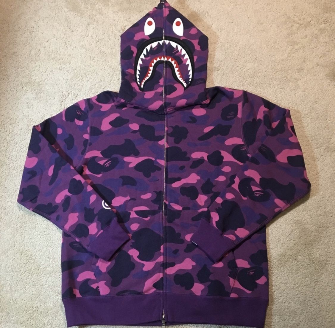 Bape shark hoodie purple camo