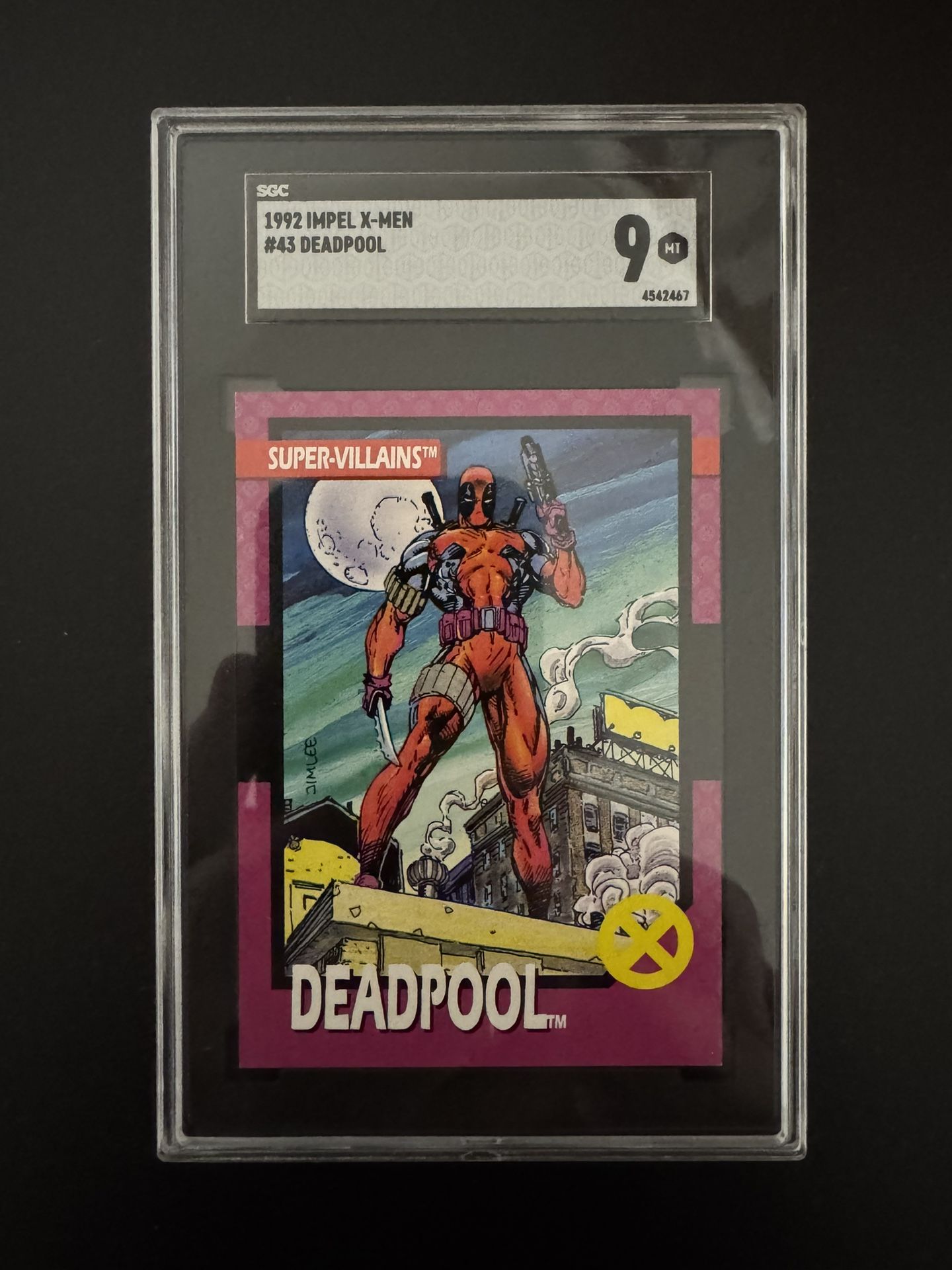 Impel Super-Villains #43 (1992) - Deadpool rookie card! - SGC MT 9 graded!