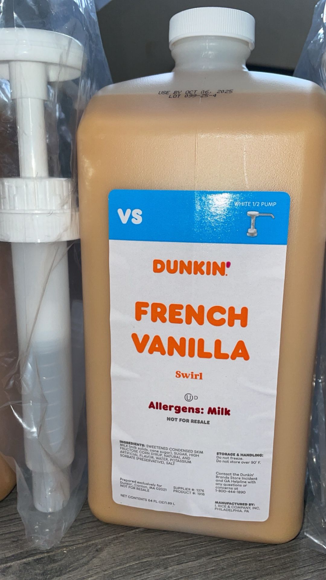 Dunkin French Vanilla Swirl With Pump