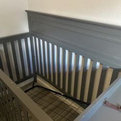 Crib With Attached Changing Table And Storage 