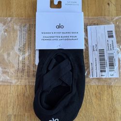 New Alo Yoga Pivot Barre Sock Socks Black Pilates Grip Women’s 5 5.5 6 6.5 7 7.5