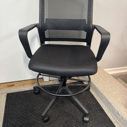 Brand New Black Mesh Back Height Adjustable Ergonomic Drafting/Office Chair