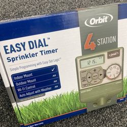 Orbit 4 Station Indoor Easy Dial Sprinkler Timer. Brand New.  See Photos For Details .