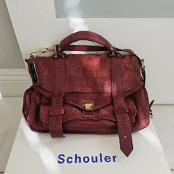 Proenza Schouler PS1 Medium Lux Crimson Leather Satchel Crossbody Bag
