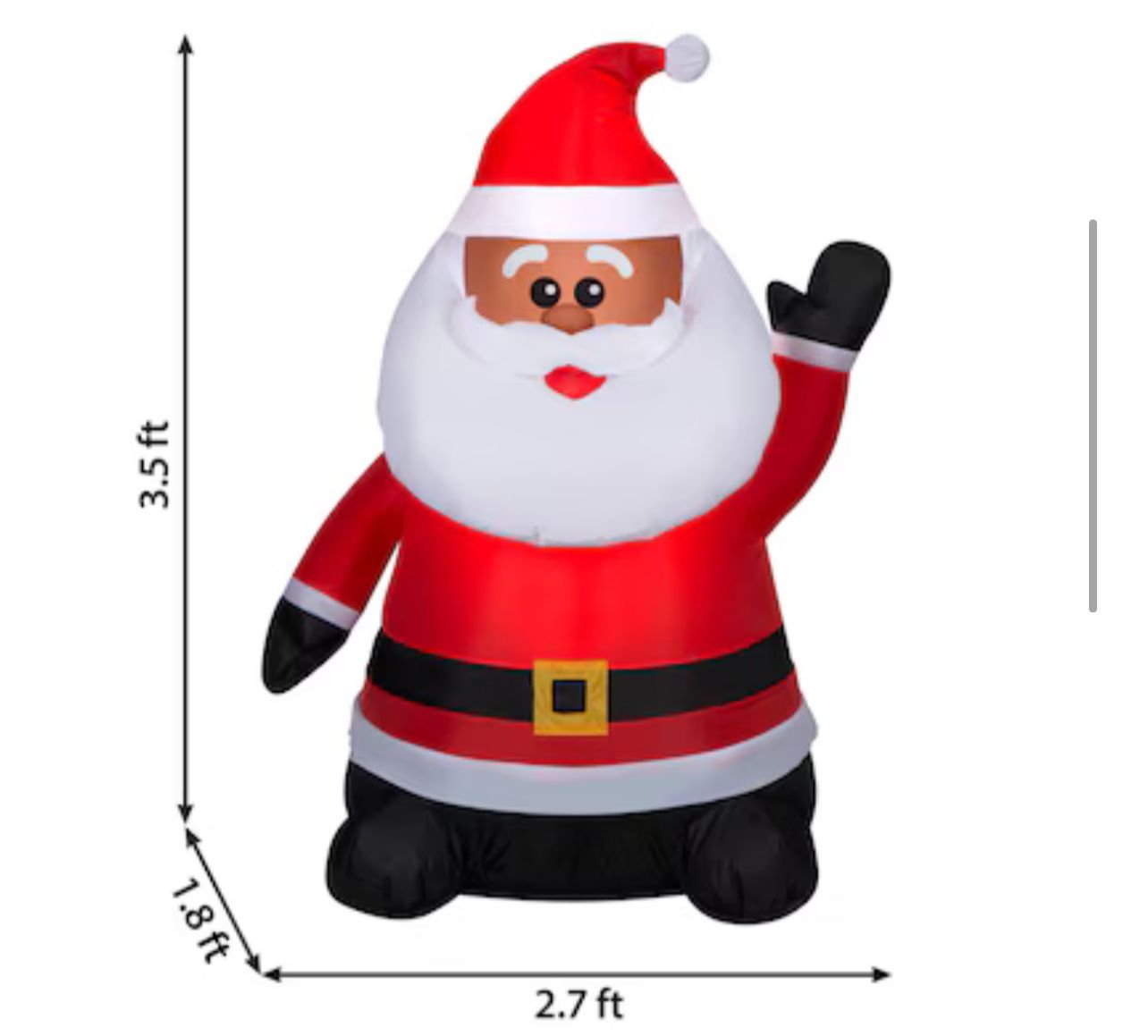 Holiday Living 3.5-ft LED Black Santa Inflatable