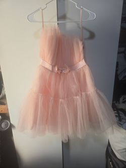 Girls Pink Tulle Formal Dress