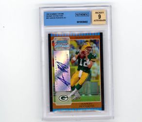 Aaron Rodgers 2005 Bowman Chrome Bronze Refractor Auto RC # 50 BGS Authentic Slabbed