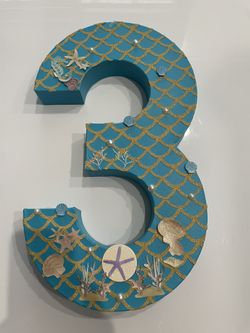 Mermaid Birthday Number 3