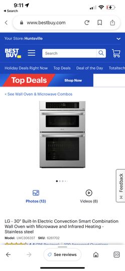 LG Wall Oven Microwave Combo LWC3063ST