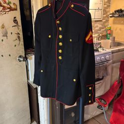 USMC Marine Corps Enlisted Dress Blues Blouse Jacket Size 43 X-Long 43XL