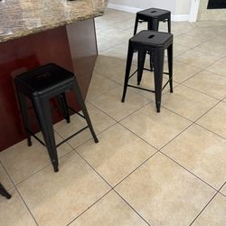 Stools Counter Black Metal Set Of 8