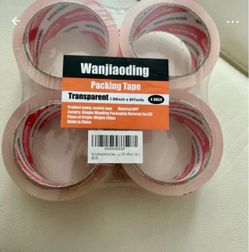 Wanjiaoding Clear Packing Tape 4-Roll Pack