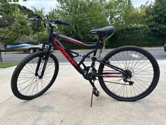 Black & Red Huffy Full Suspension Mountain Bike – Ready to Ride