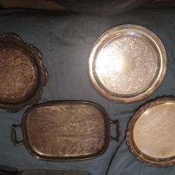 Vintage Silver Plated Trays 