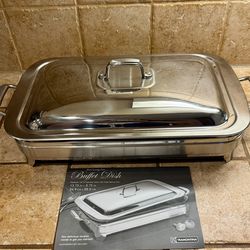 Buffet Server Stainless Steel Glass Baking Dish