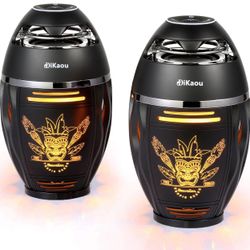 Outdoor Bluetooth Speakers, Gifts for Men, Bluetooth 5.3 Wireless Speakers Base with Flame Lights, Birthday Gift for Dad Him Women Mom, Cool Gadget De