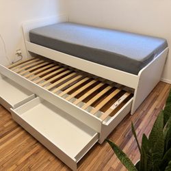 IKEA Slakt Bed Frame With Roll Out Trundle