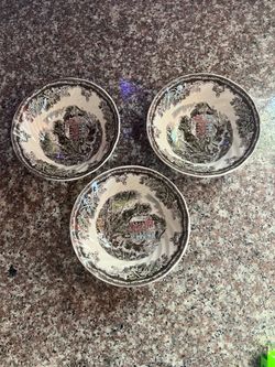 Vintage 3 Pieces Johnson Brothers The Friendly Village England 1883 Bowls