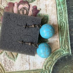 turquoise ball earrings