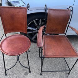Vintage Iron and Leather chair
