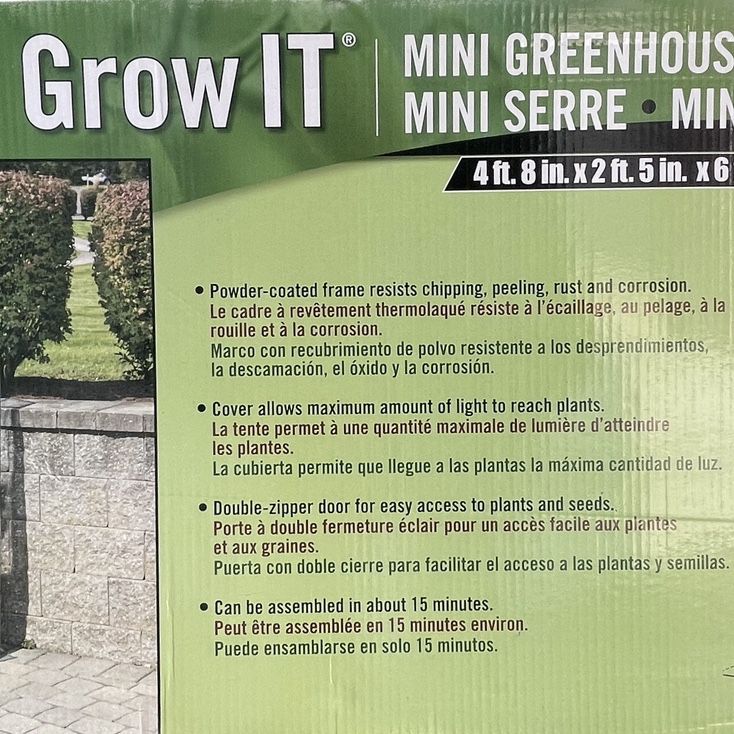 Shelter Logic Grow-It Mini Greenhouse 4’8”x 2’5”x6’4”  New In Box.