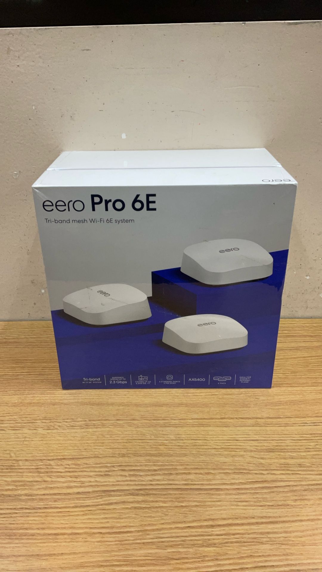 EERO PRO 6E TRI-BAND MESH WIFI 6E SYSTEM.