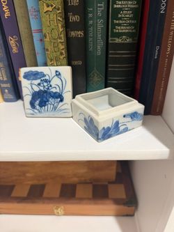 Blue and White Trinket Box