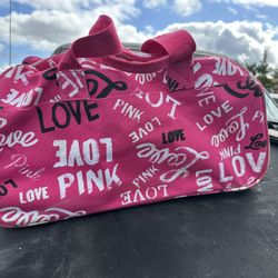 Victoria's Secret PINK graphic print wheeled duffle bag. 