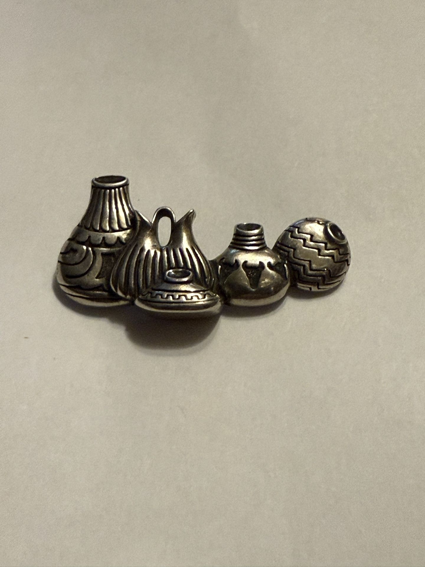 Vintage Native Pottery Brooch (925 Silver)