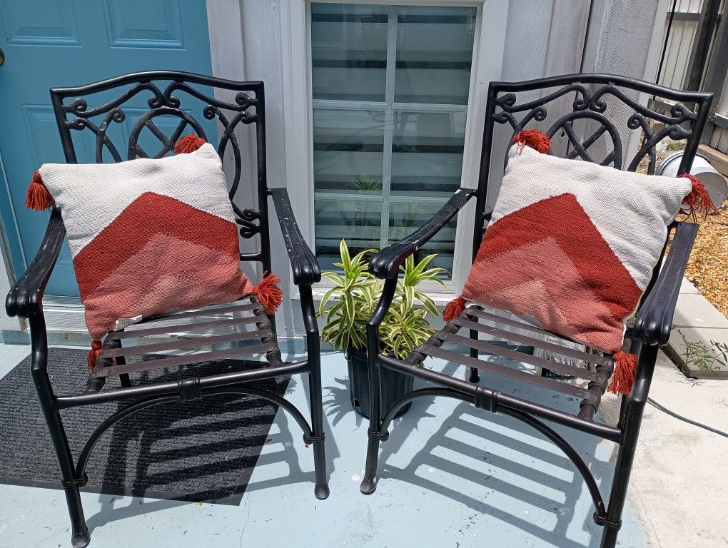 Patio Chairs $60 (Including Decorative Pillows And Plant)
