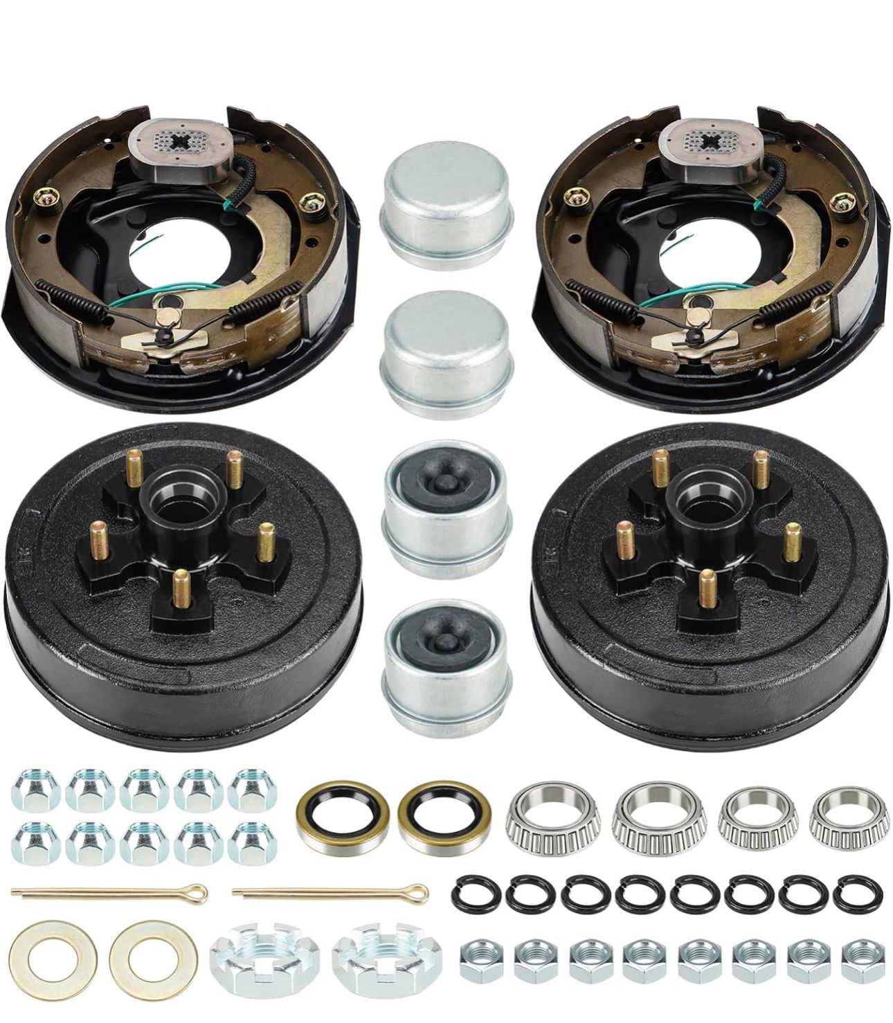 5 on 5 Bolt Circle Drum Kits w/ 10" x 2-1/4" Left and Right Electric Brake for 3500lbs Trailer Axle