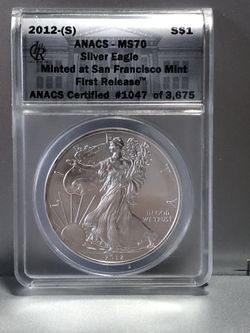 2012 (s) Silver Eagle  MS -70 -  First  Release