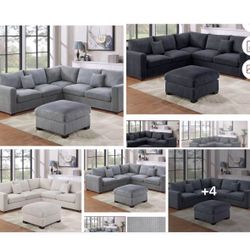 3 Pc Sectional With Ottoman Set 