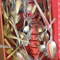Silver Plated Silverware And Boxes