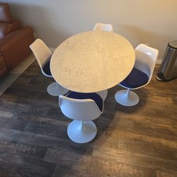 Marble Table With Designer Chairs
