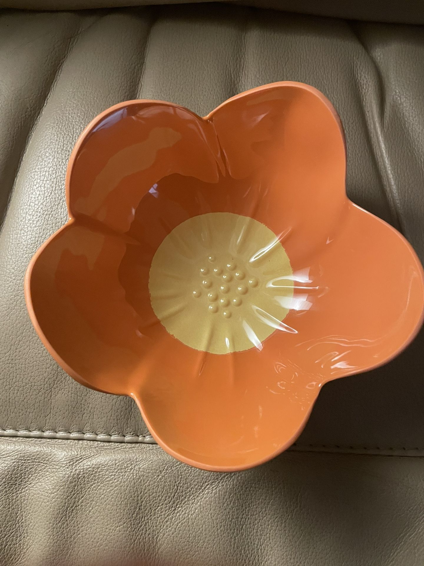 Room Essentials Orange Flower Bowl 4 Pack Melamine BPA Free NWT Dishwasher Safe