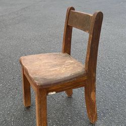 Antique Solid Wood Childrens Chair