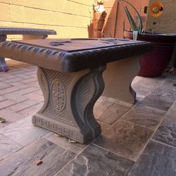 Carved Solid Concrete Bench