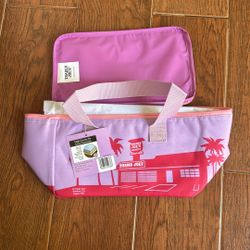 Trader Joes Mini Insulated Bag Purple Pink 