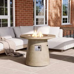 Round Outdoor Propane Fire Pit Table