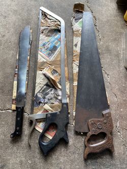 2 HandSaw & 1 Newer Type Machete With Sheath Sharp