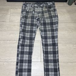 Y2K 2000s Plaid Checkered Lip Service Slim Straight Jeans Pants