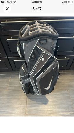 Nike Golf Cart Bag 14-Way Dividers with Rain Cover Black Gray