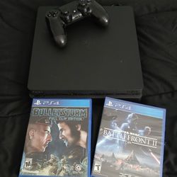 PS4 With Controller And Video Games 