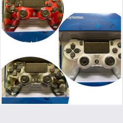 Ps4 Wireless Remote, Camo Gray,white And Red Camo