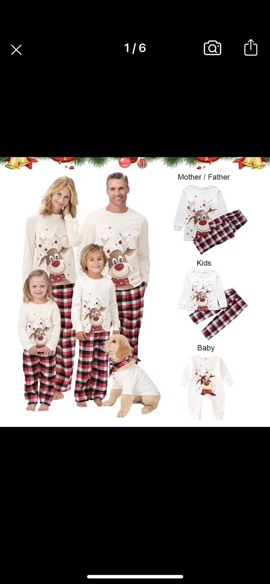 Christmas Family Matching Pajamas for children 2T, 3T and 5T. 