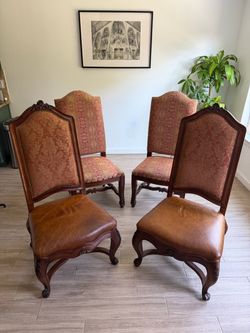 Set of 4 Renaissance Revival Carved Wood Dining Chairs