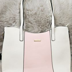 NEW  Womens fashion hand bag 4 pc set purse pink/beige